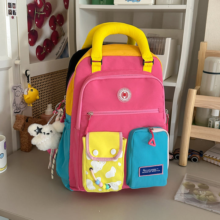 Color Block Multi-Functional Backpack Kalsten