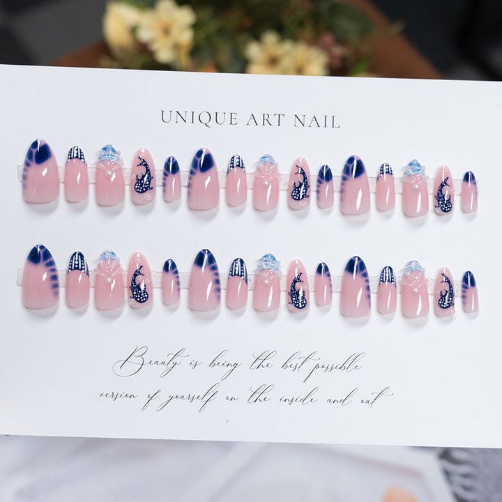 Ocean-Inspired Artistic Press-On Nails