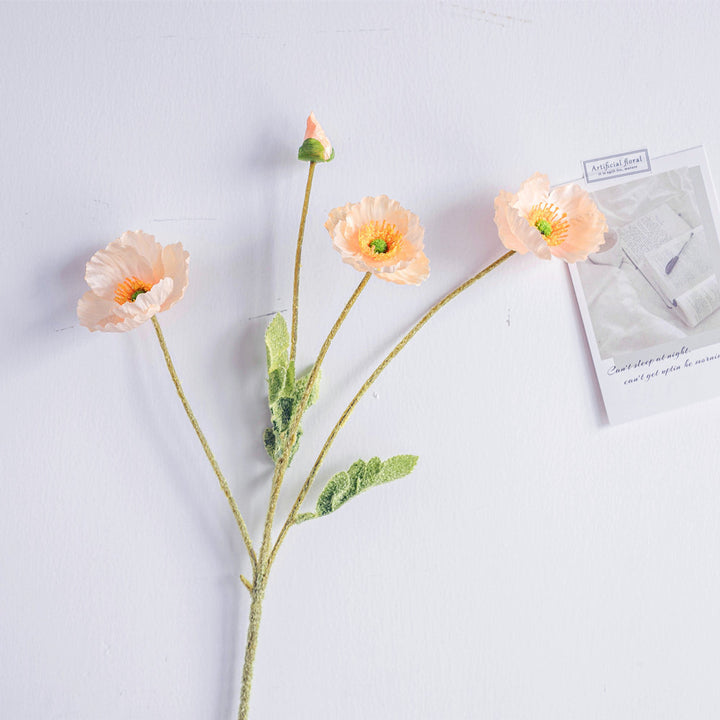 Lifelike Poppy Floral Stem