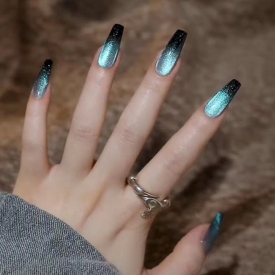 Stylish Glitter Gradient Press-On Nail Tips
