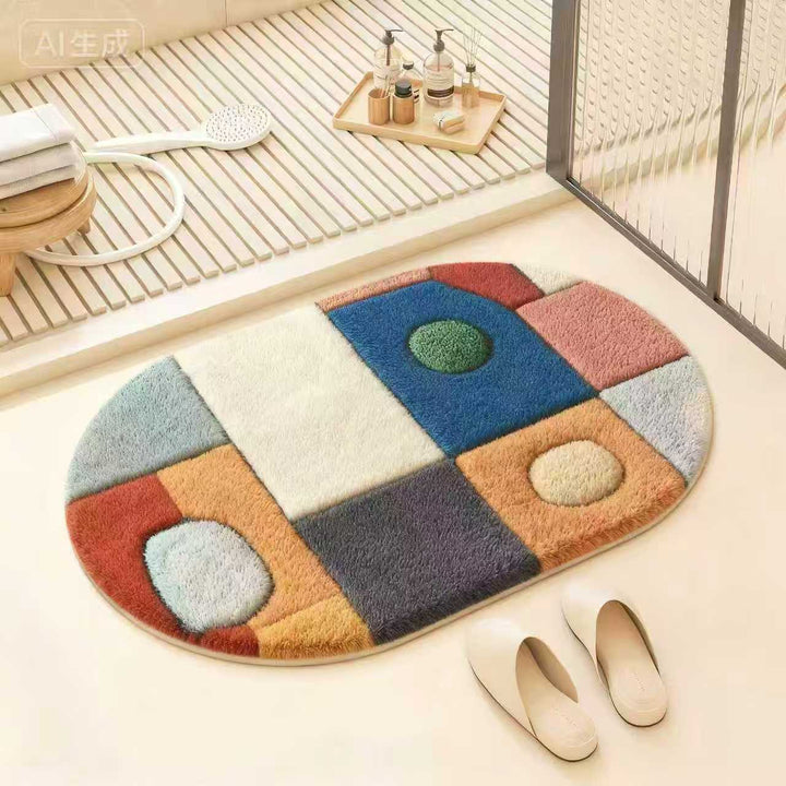 Colorful Geometric Design Bath Mat Kalsten