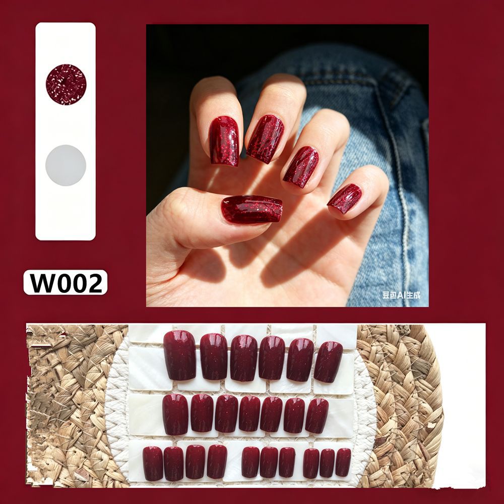 Glossy Glitter Press-On Nail Tips