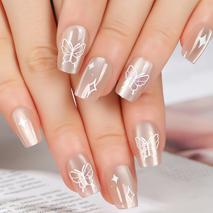 Artificial nails with floral and glittering design Kalsten