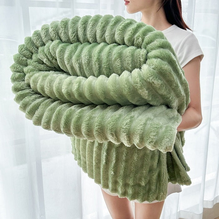 Ladies Cozy Plush Blanket with Textured Surface Kalsten