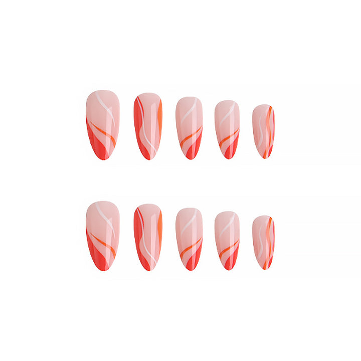 Artful nail tips with curved lines Kalsten