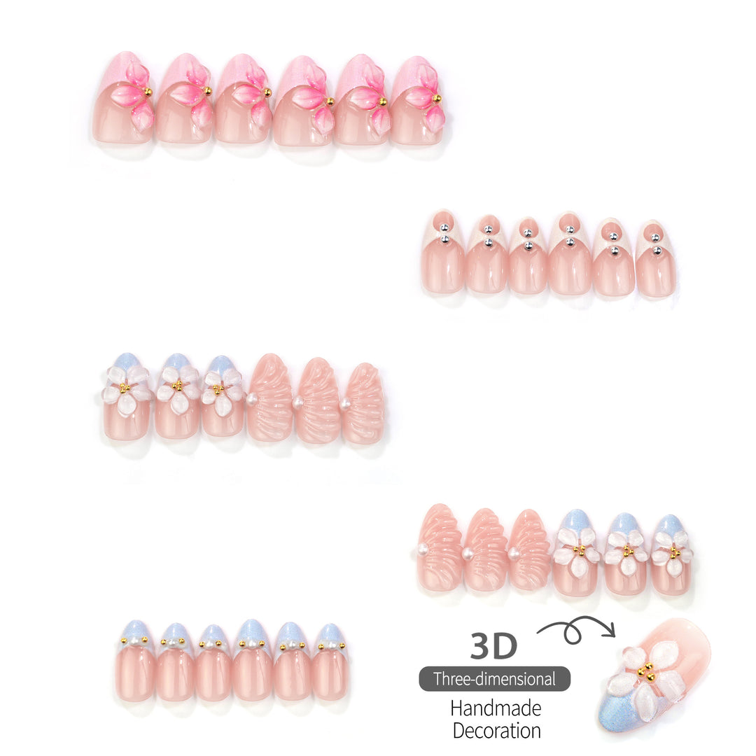 Floral Design Press-On Nail Art Set