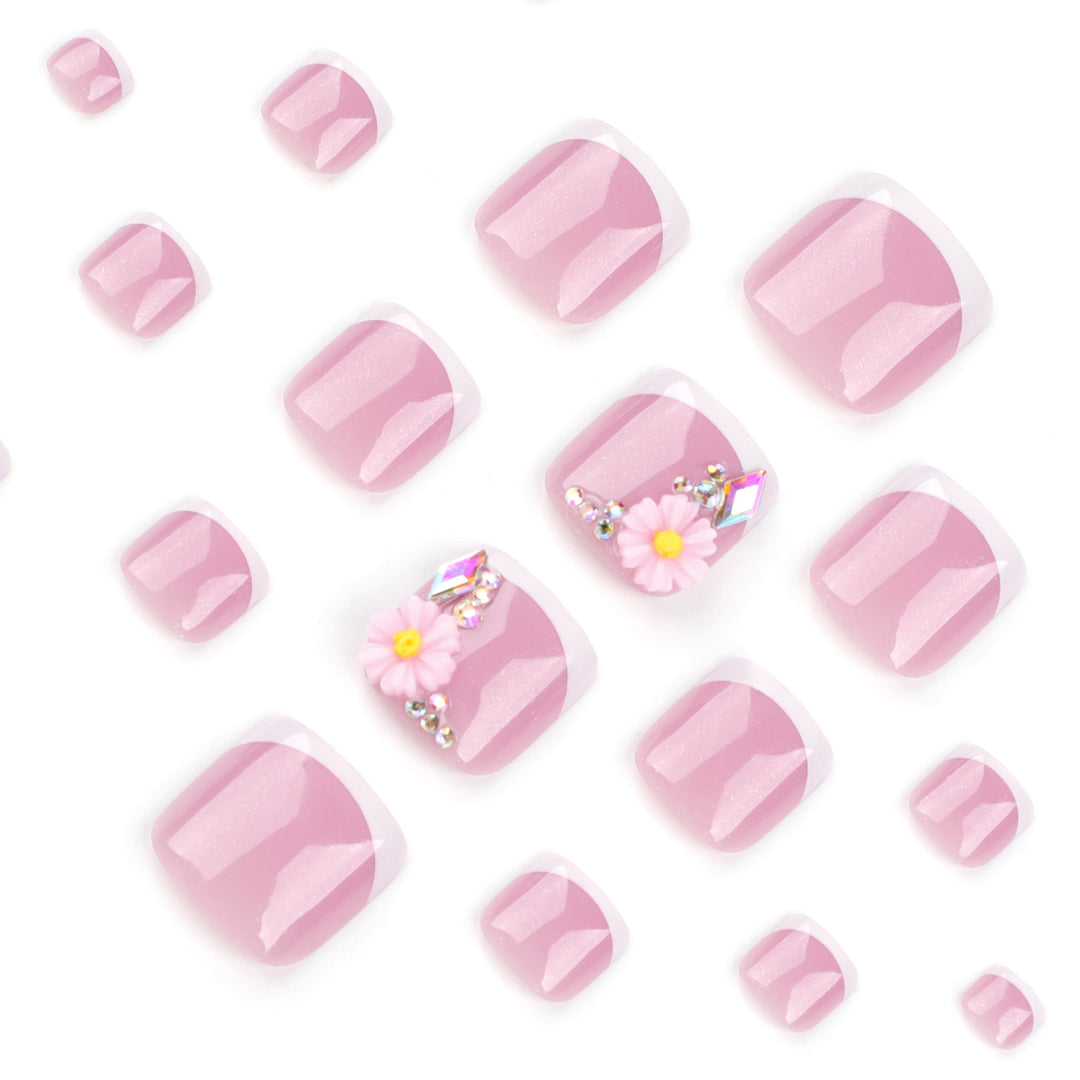 Artful toenail art with floral decorations Kalsten