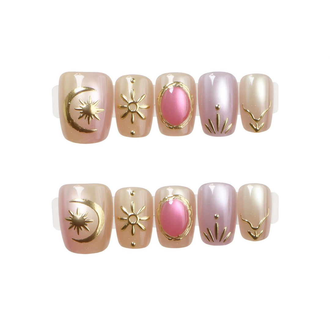 Decorative Nail Art with Gold Accents Kalsten
