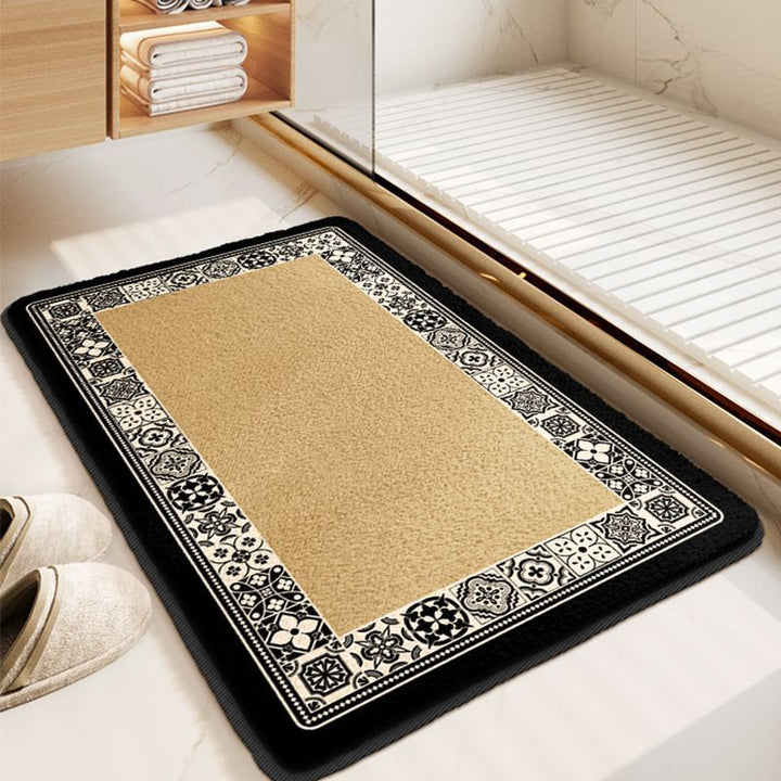Soft Floral Pattern Bath Mat Kalsten