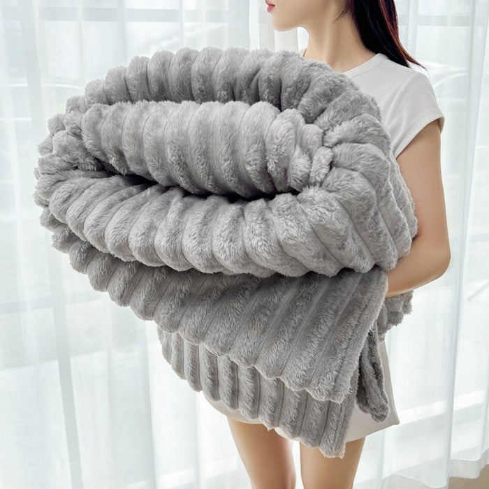Ladies Cozy Plush Blanket with Textured Surface Kalsten