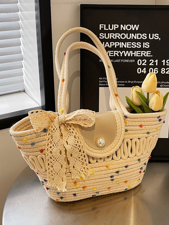Women's Fashion Handbag with Colorful Cotton Weave Kalsten