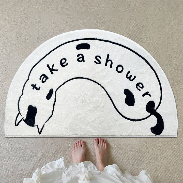 Artistic Shower-Themed Bath Mat