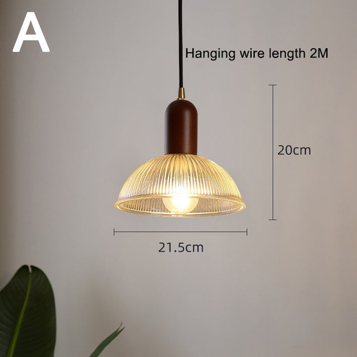 Modern Ribbed Glass Pendant Light