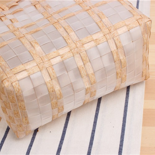 Tote bag with transparent window and braided handles Kalsten