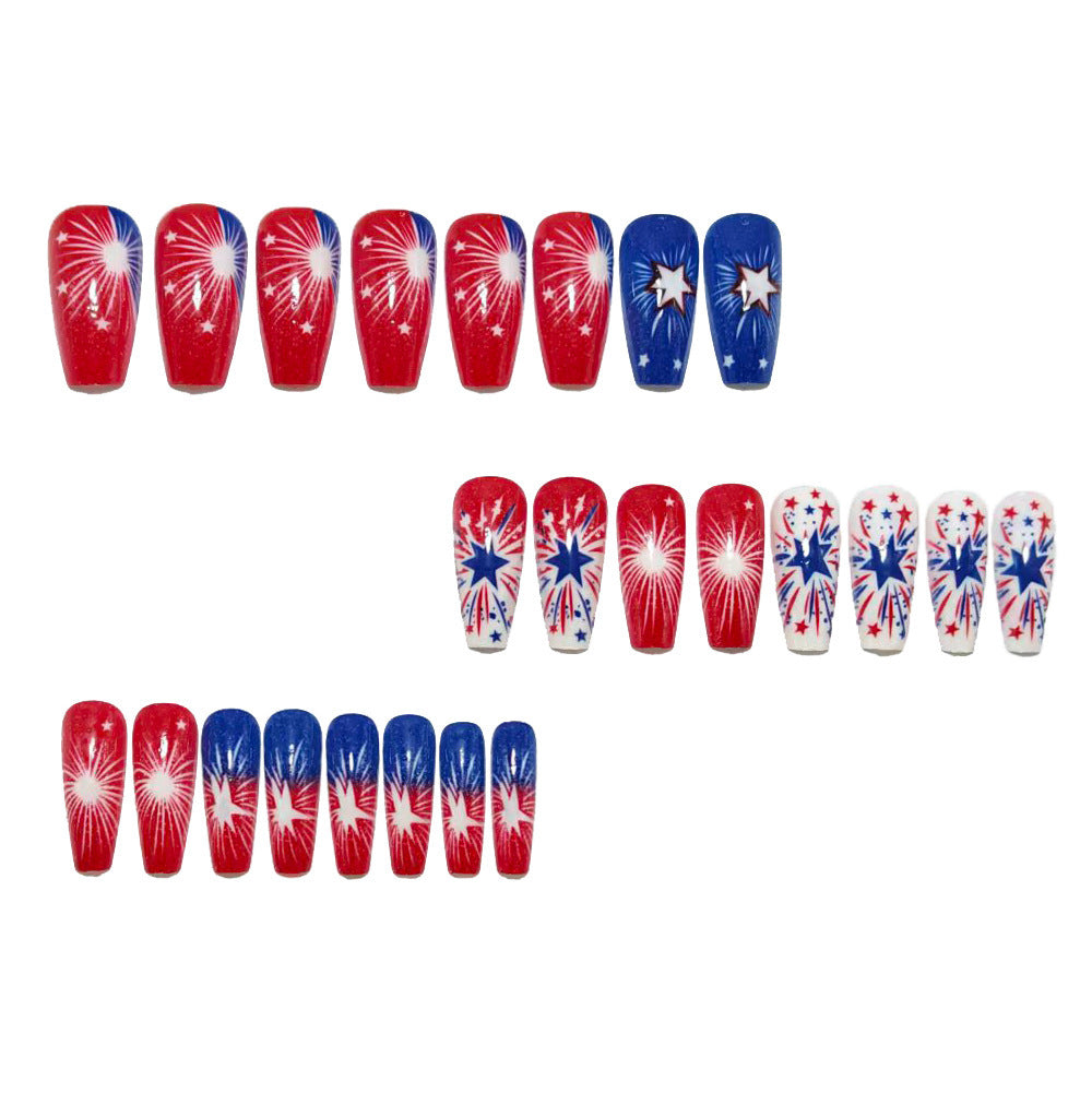 Artificial nails with festive star and fireworks design Kalsten