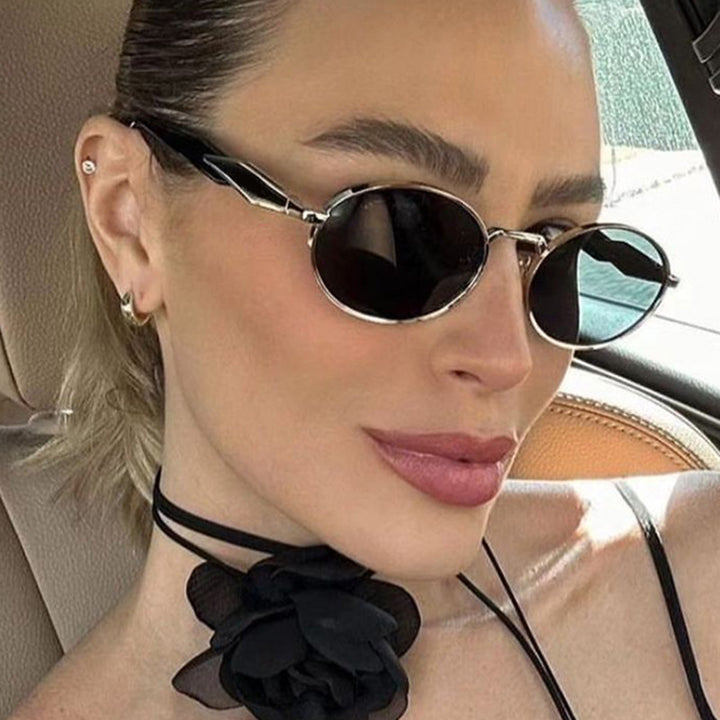 Women's designer sunglasses with unique oval frame and luxurious accents Kalsten