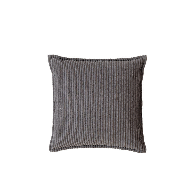 Decorative Ribbed Corduroy Throw Pillow Cover Square Accent Cushion