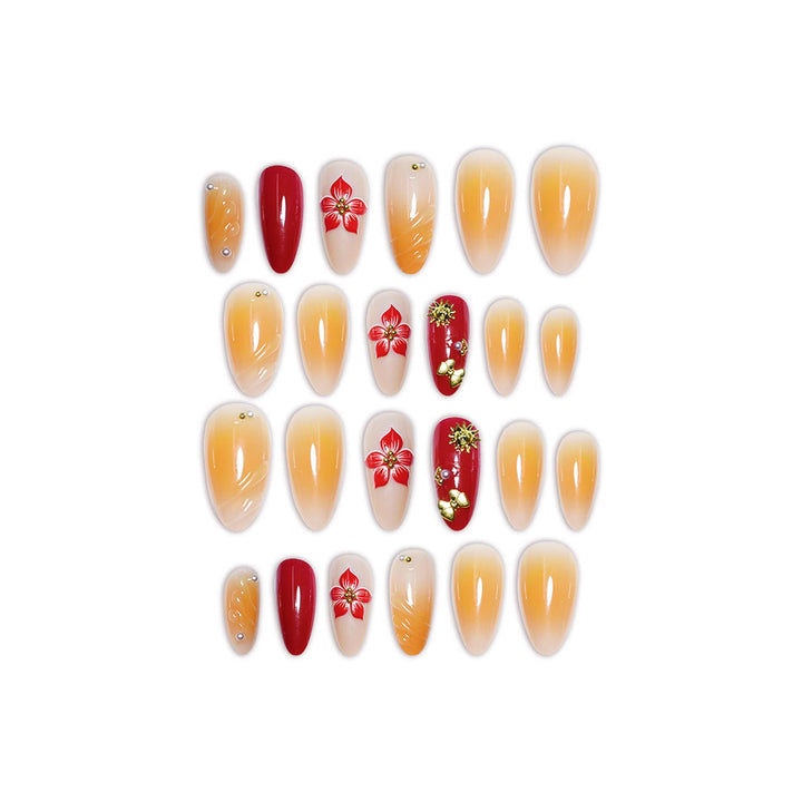 Decorative Floral Press-On Nail Art Set Kalsten