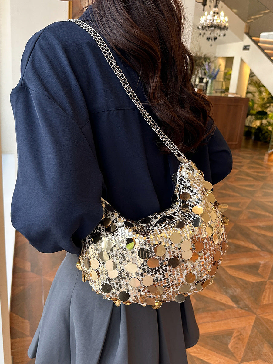 Sparkling Sequin Hobo Handbag