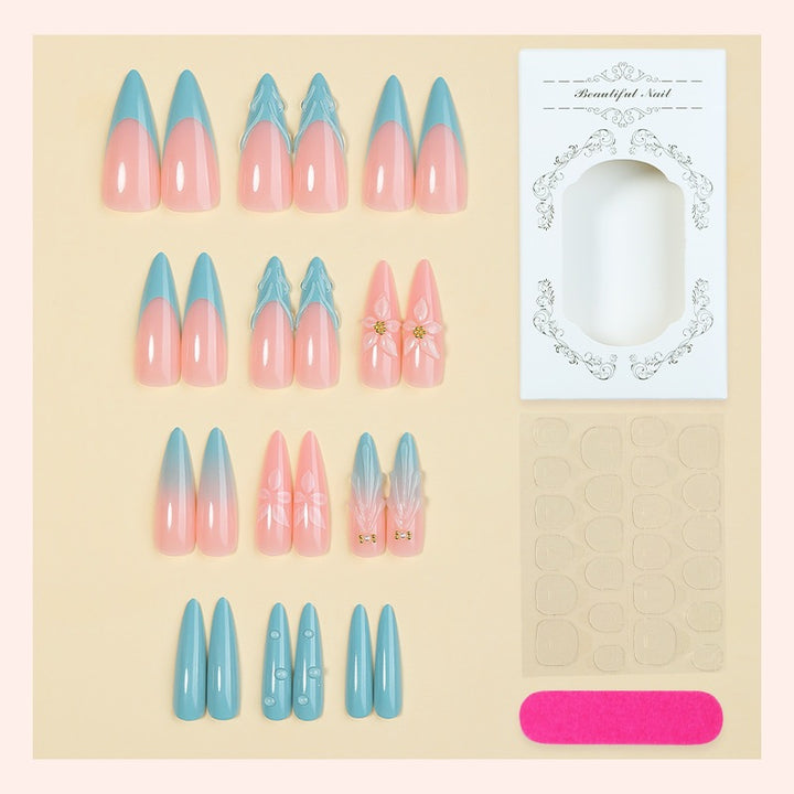 Nail set with filigree designs Kalsten