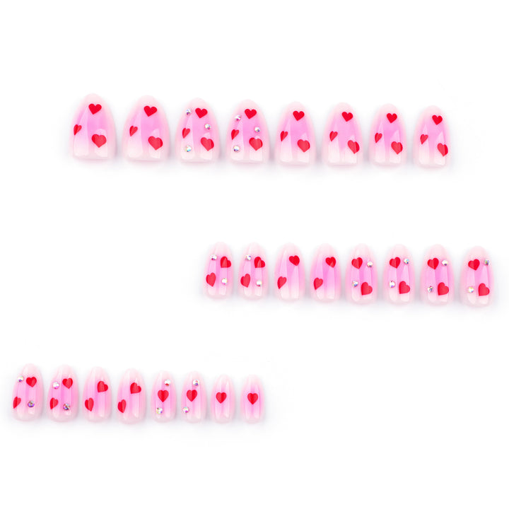 Artful nail art with heart motifs and glamorous details Kalsten