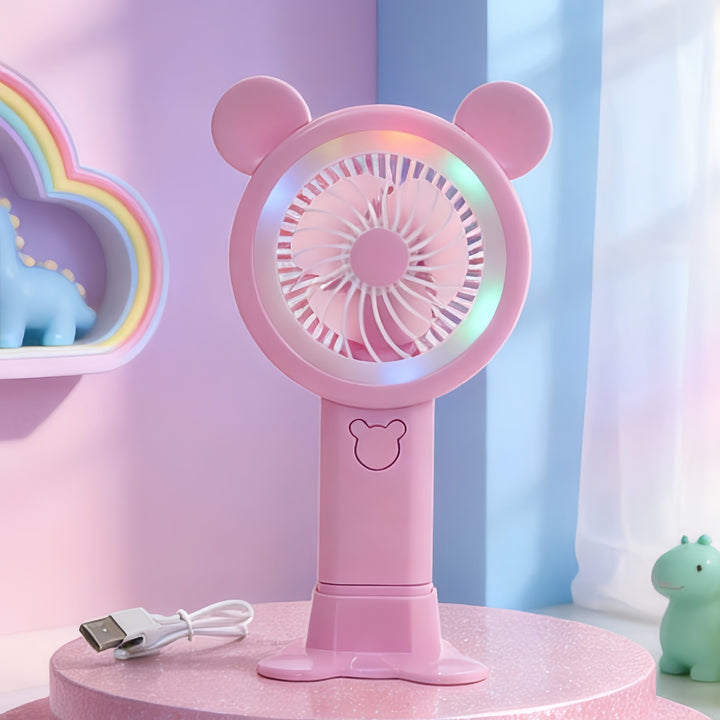 Women’s Portable USB Hand Fan with LED Lights and Creative Design Kalsten