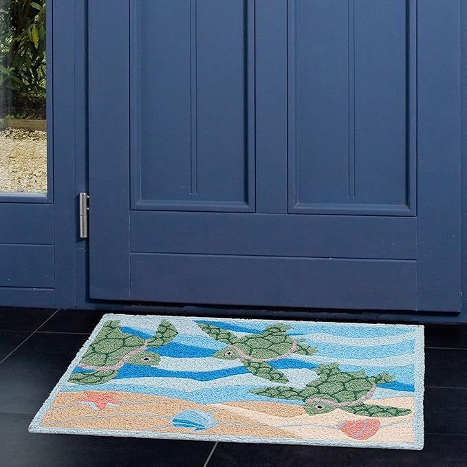 Colorful Coast-Themed Kitchen Mat