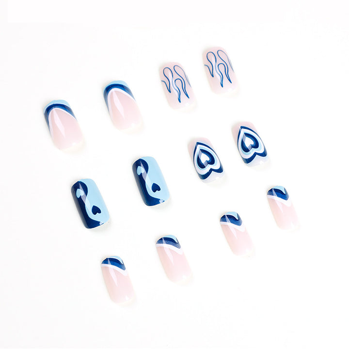 Artful Nail Art with Hearts and Geometric Patterns Kalsten