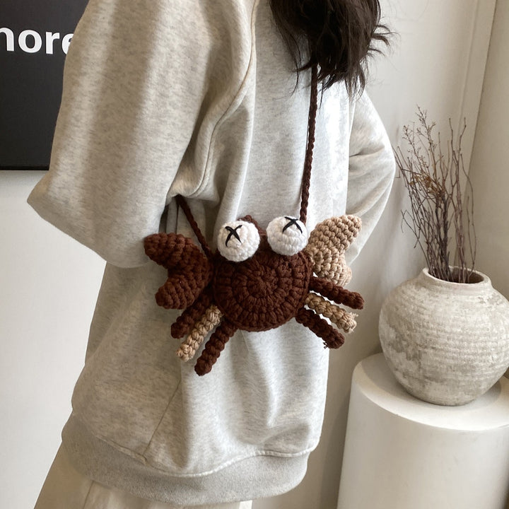 Crocheted Crab Character Backpack