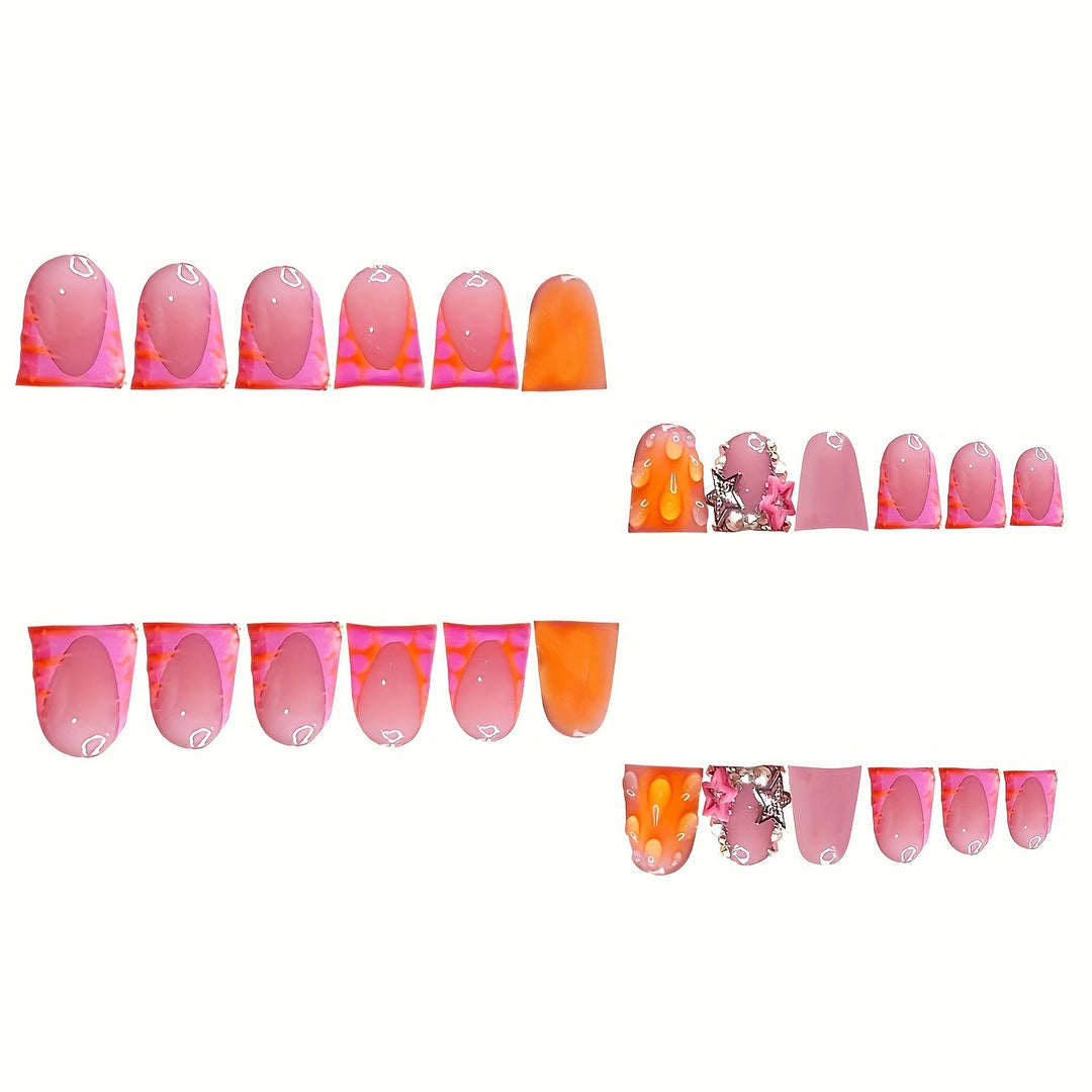 Artistic Press-On Nail Extensions with Summer Theme Kalsten