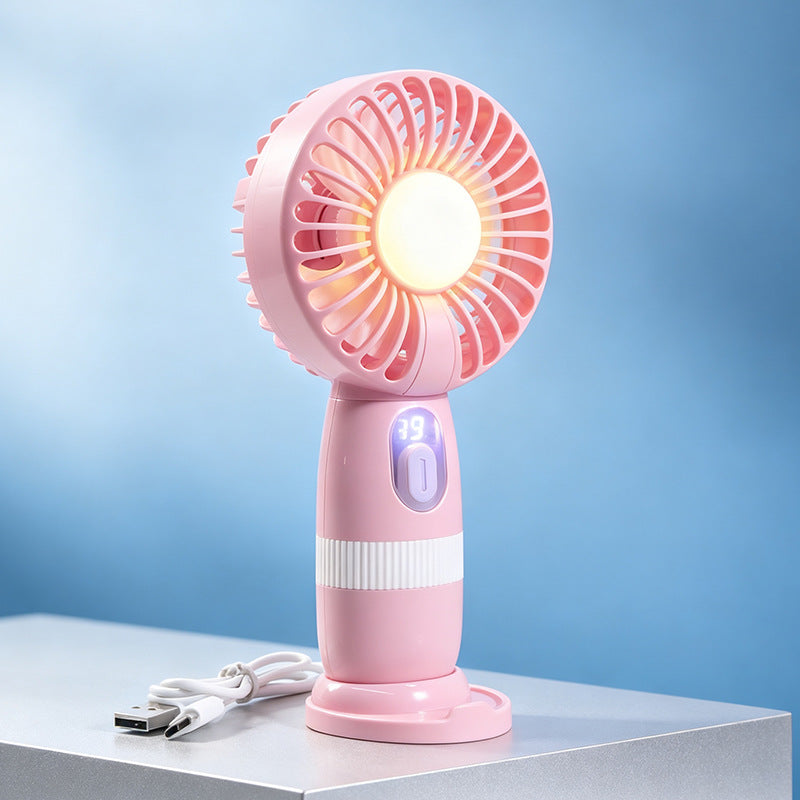 Women’s Portable USB Hand Fan with LED Lights and Creative Design Kalsten