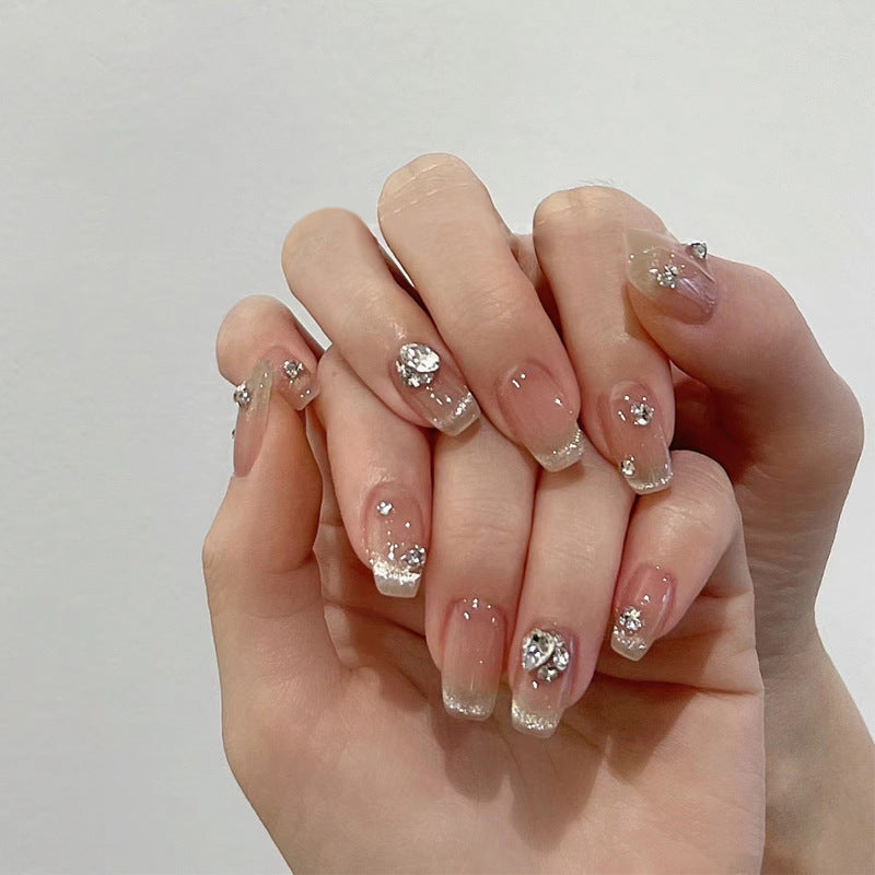 Stylish Press-On Nail Set with Elegant Floral Accents Kalsten