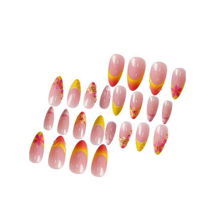 Decorative Floral Press-On Nail Extensions Kalsten