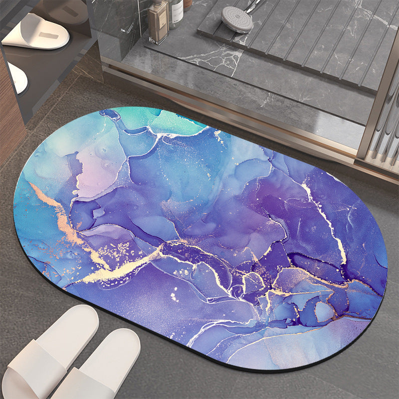 Luxurious Abstract Marble Bath Mat Kalsten