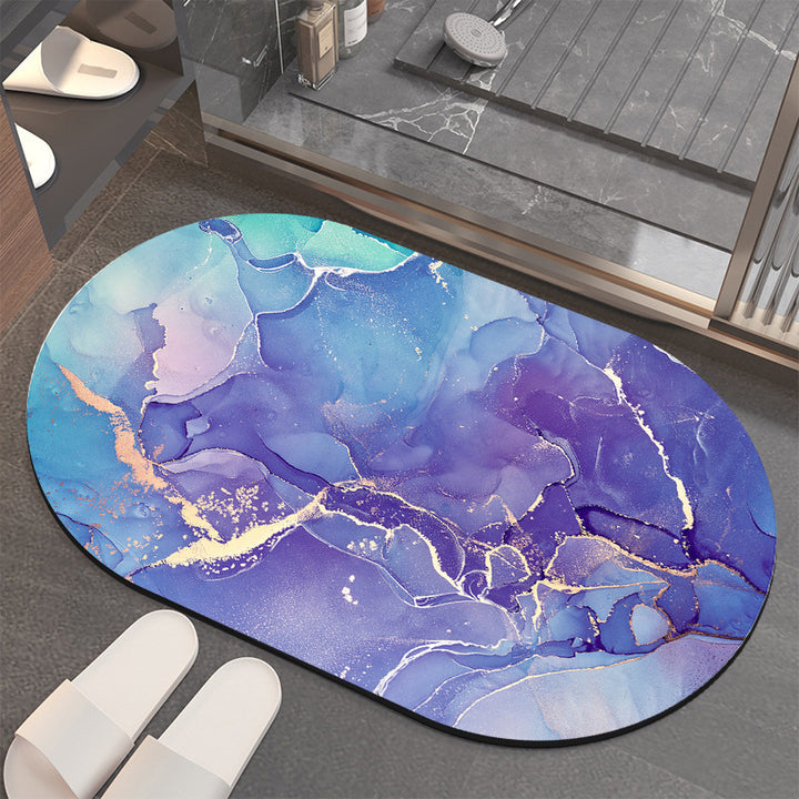 Luxurious Abstract Marble Bath Mat Kalsten