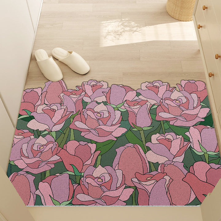 Floral Pattern Non-Slip Area Mat