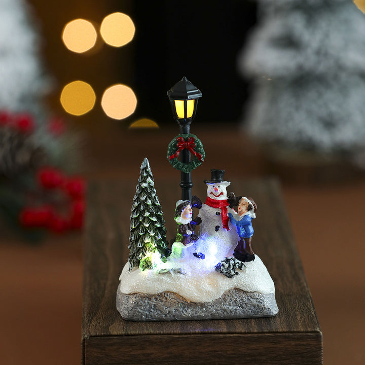 Decorative Holiday Snowman Scene Figurine Kalsten