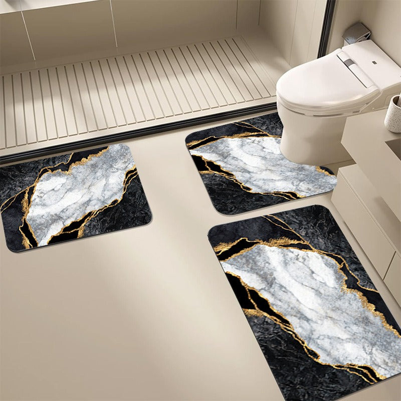 Abstract Bathroom Mat Set