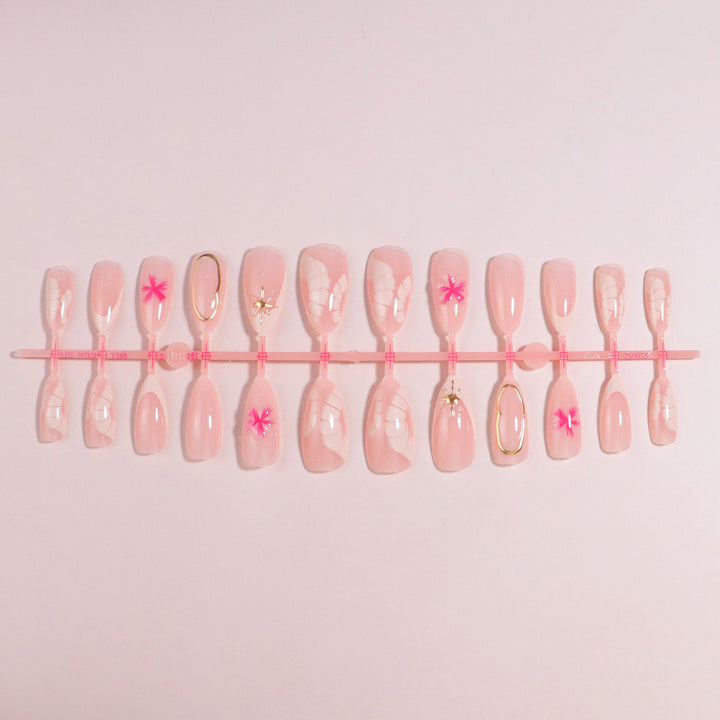 Elegant Floral Design Press-On Nails Set Kalsten