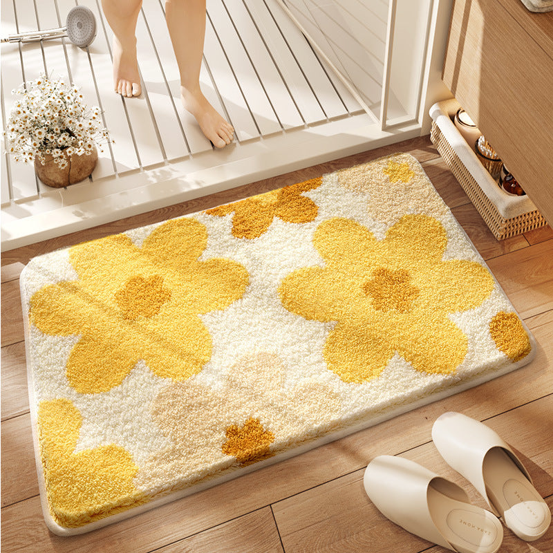 Floral Design Bath Mat Kalsten
