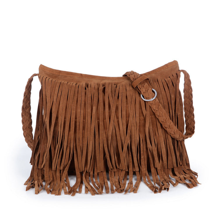Stylish Fringe Suede Crossbody Bag Kalsten