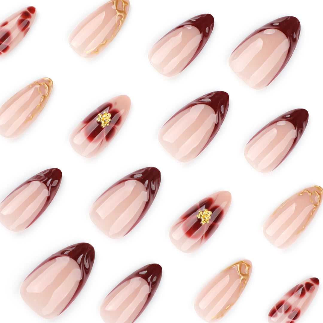 Artificial nail art with floral accents and boutique design Kalsten