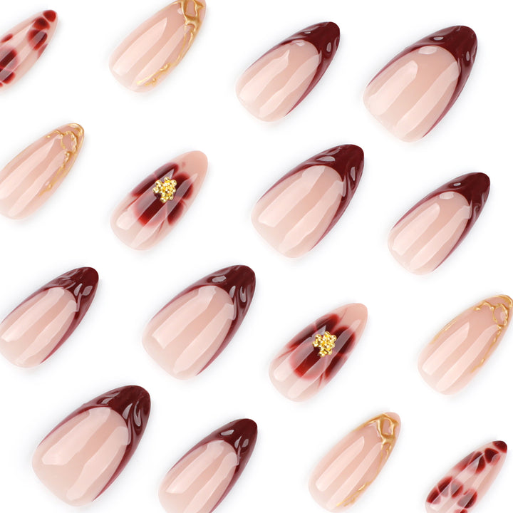 Artificial nail art with floral accents and boutique design Kalsten