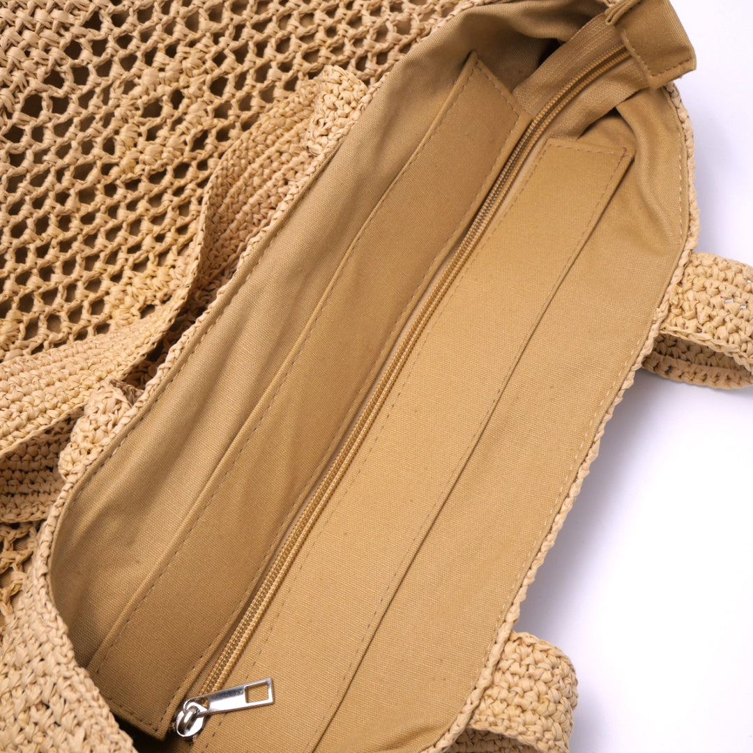 Large macrame bag with leather accents Kalsten