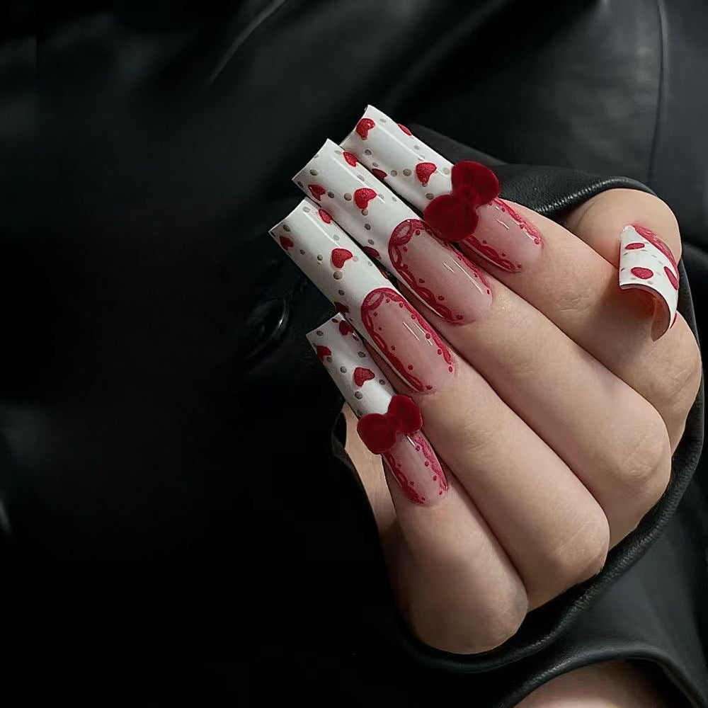Heart-Themed Nail Art Extensions
