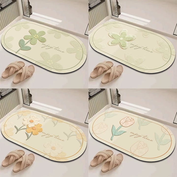 Chic Inspirational Floral Bath Mat
