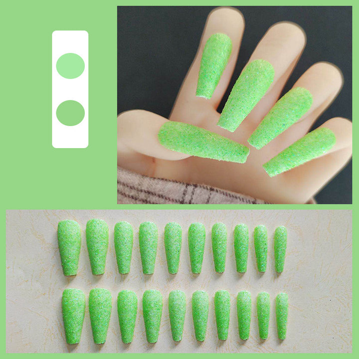 Glossy Long Coffin Press-On Nails Set