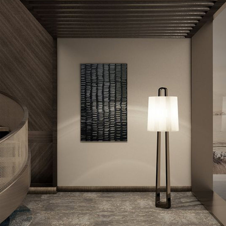 Modern Adjustable Floor Lamp with Unique Geometric Base