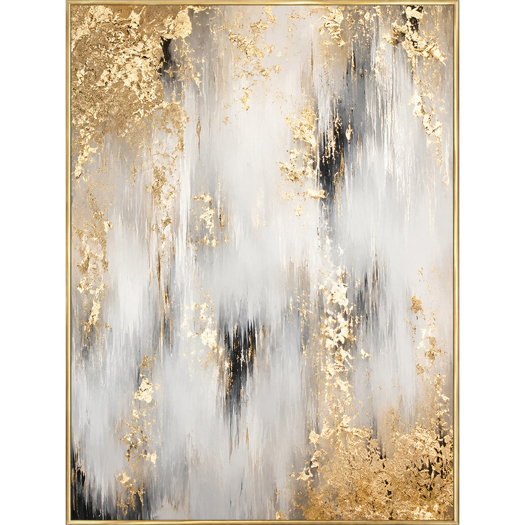 Abstract Gold Leaf Canvas Artwork