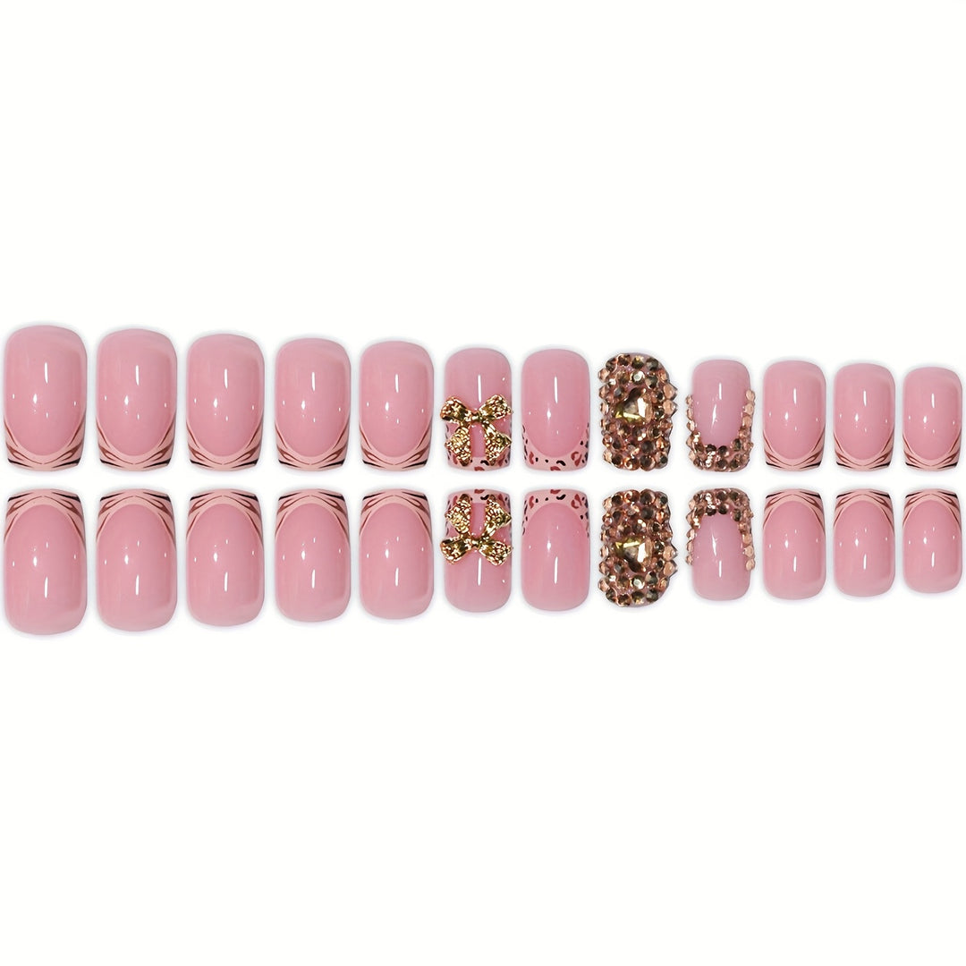 Glamorous Rhinestone-Embellished Press-On Nails Kalsten